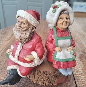 TOM CLARK RARE FIGURINES SET OF 2 MR & MRS CLAUSE (C2-2)